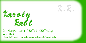 karoly rabl business card